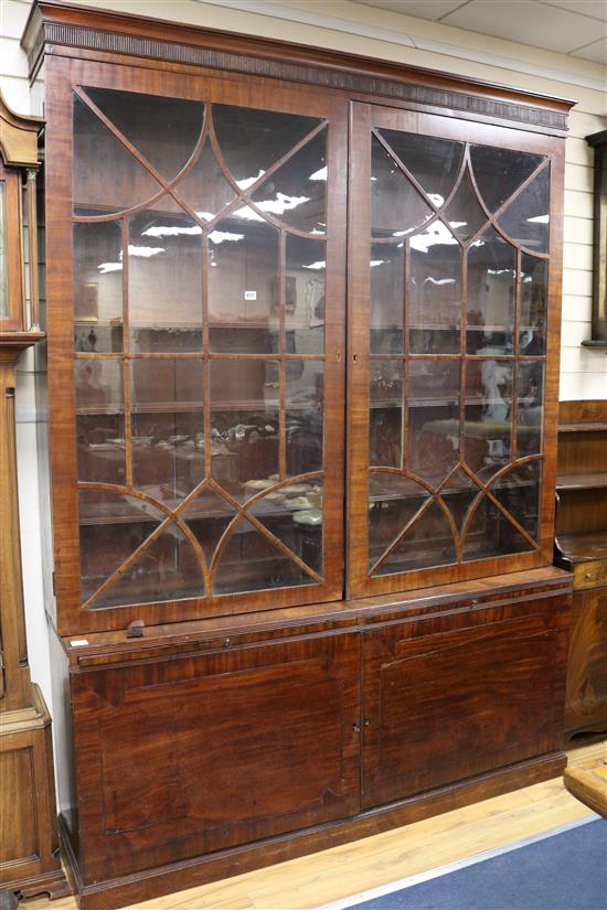 A George III mahogany straight front library bookcase, W.5ft6in. D.1ft3in. H.7ft.8in.